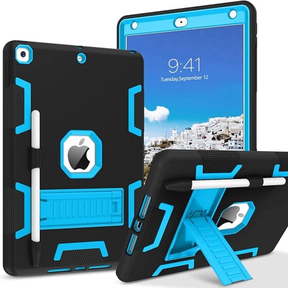 Other - Apple iPad 9th/8th/7th Generation Blue and Black Case With Stand/Pencil Holder